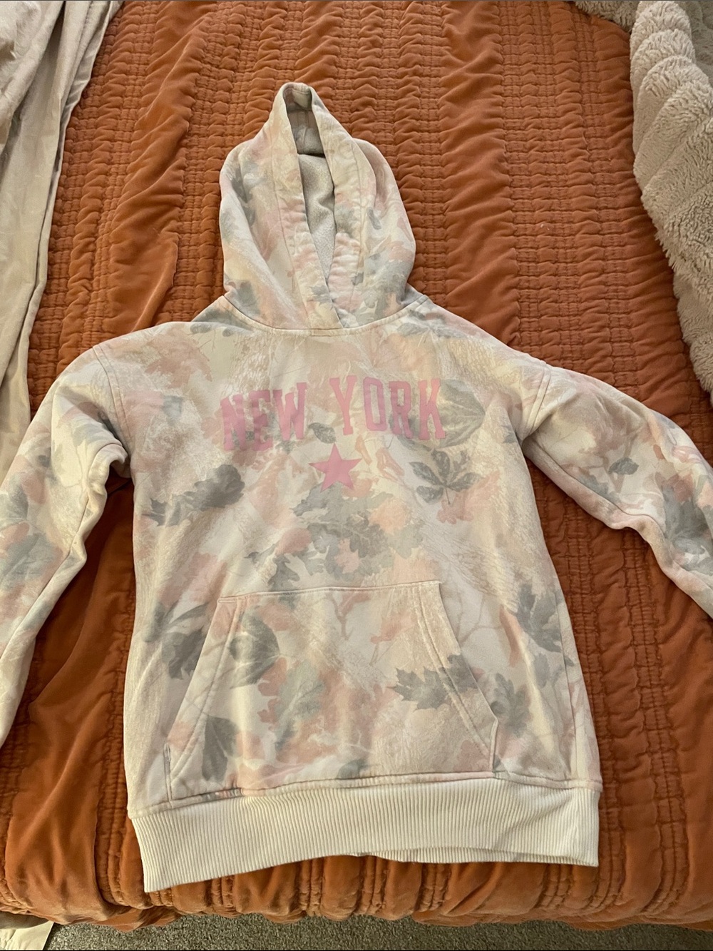 abercrombie kids Pink & Gray Floral Tie-Dye Hoodie